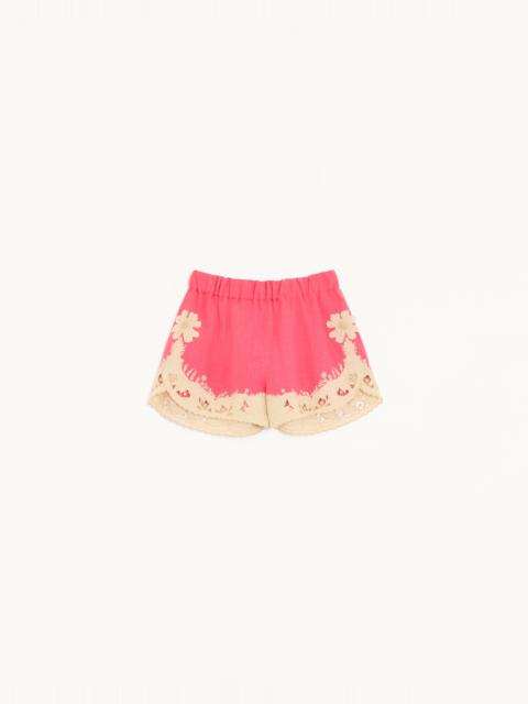 Valentino EMBROIDERED COUTURE LINEN SHORTS