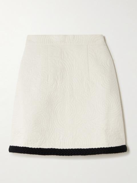 EMPORIO SIRENUSE Giuliana Braid-trimmed Quilted Cotton Mini Skirt