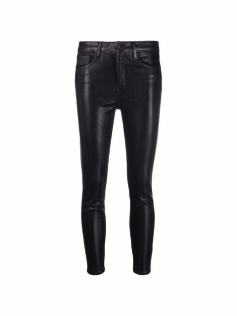 coated skinny trousers