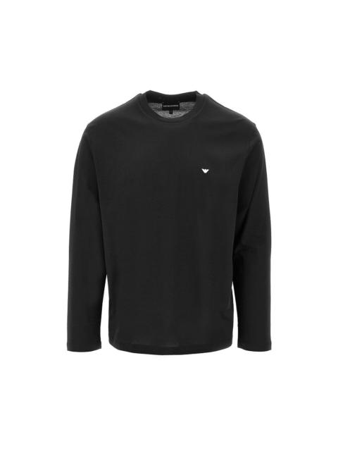 EMPORIO ARMANI LYOCELL AND COTTON BLEND T-SHIRT WITH LOGO