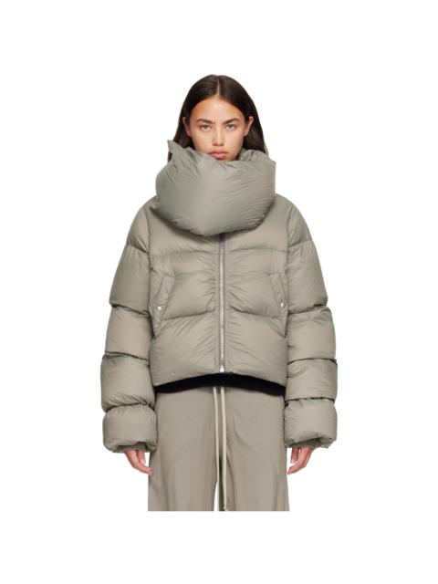 Rick Owens Gray Tower Funnel Neck Down Jacket
