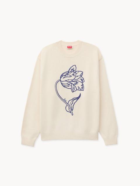 'KENZO Tulip' embroidered jumper in wool and cotton