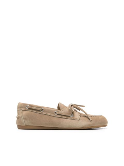 Miu Miu logo-embossed suede loafers