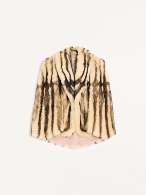 Valentino PRINTED SHEARLING CABAN COAT