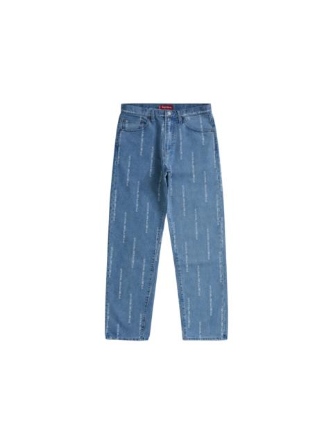 Supreme Supreme Logo Stripe Jacquard Regular Jean Blue
