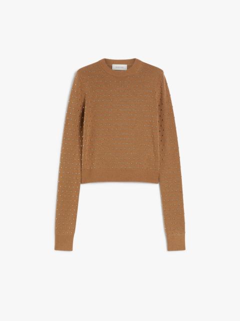 SIERRA Studded cashmere-blend crew-neck sweater