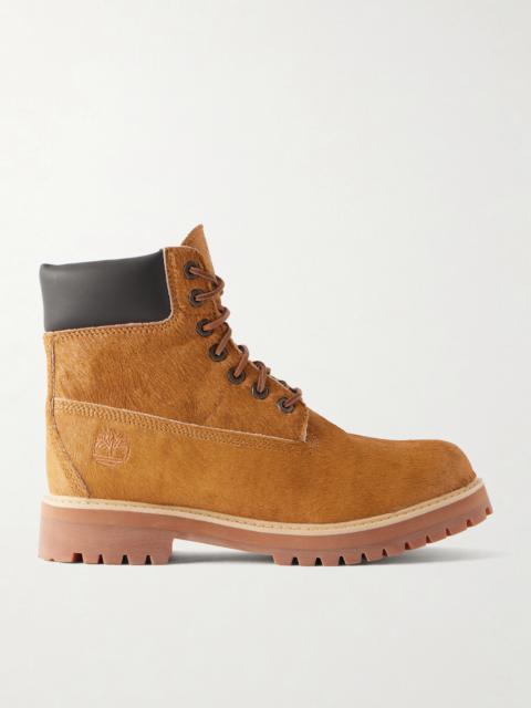 Timberland Heritage Leather-Trimmed Calf-Hair Lace-Up Boots