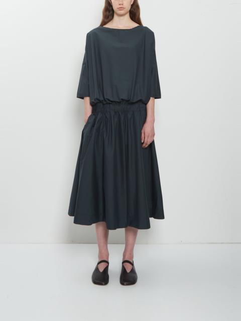 ALBUM DI FAMIGLIA Stretch Light Canvas Gathered Dress — Thyme