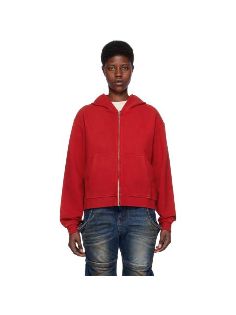 We11done Red Zip Hoodie