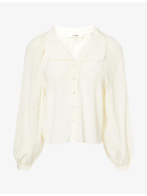 FRAME The Gala Collared Silk Shirt