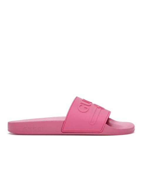 GUCCI Gucci Logo Slide Pink Rubber