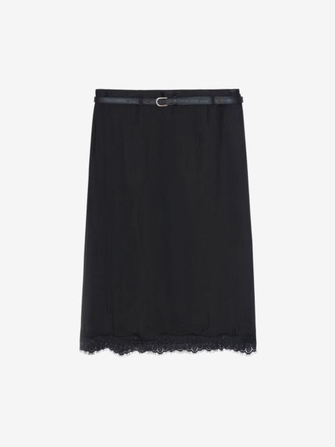 The Frankie Shop Lolai Sheer Lace Skirt - Black