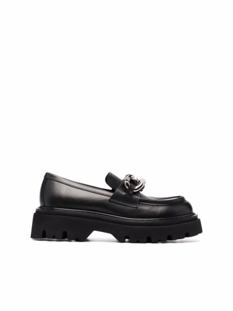 CASADEI chain-detail chunky leather loafers