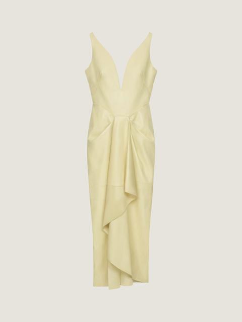 Givenchy LONG WRAPPED DRESS IN LEATHER