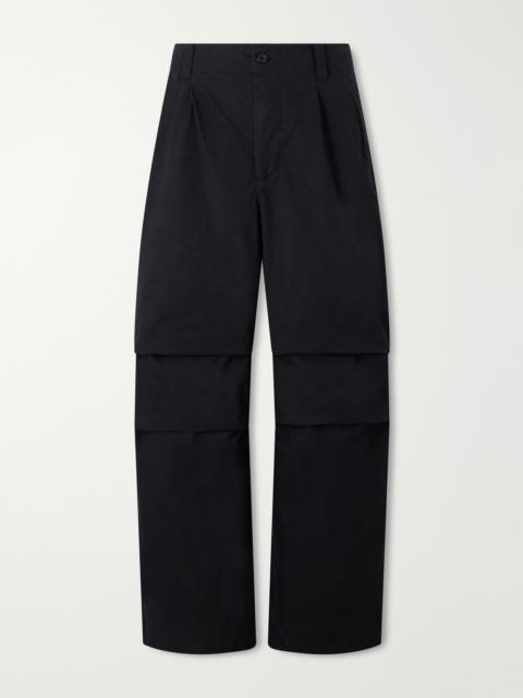MARGARET HOWELL MHL. Wide-Leg Pleated Cotton-Poplin Trousers