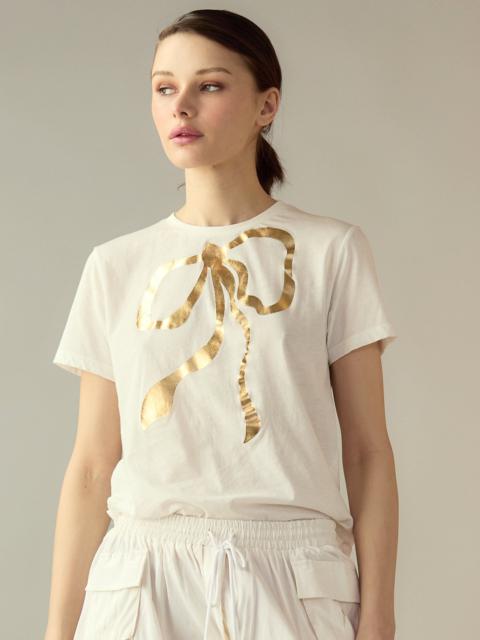 CYNTHIA ROWLEY Metallic Bow Tee