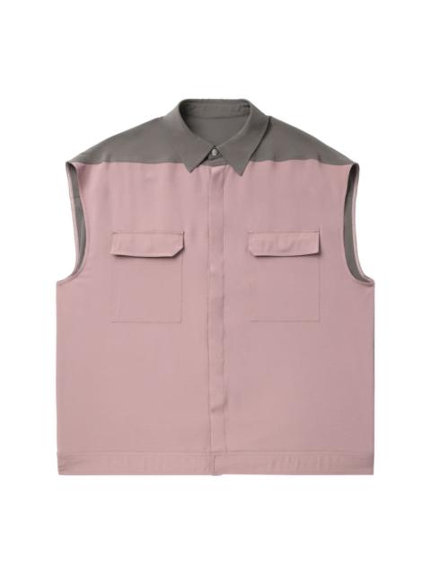 sleeveless panelled shirt