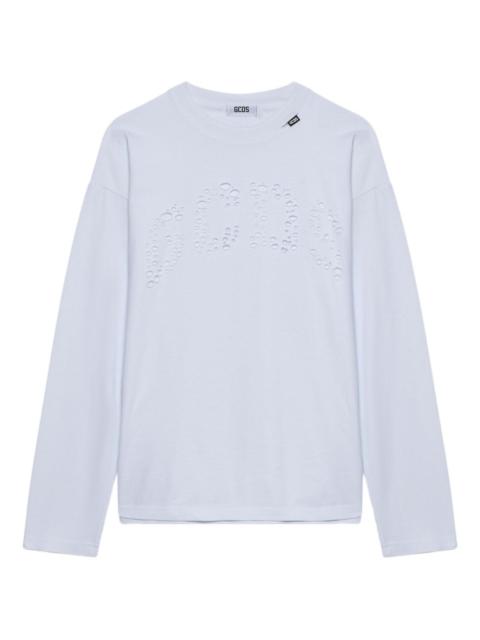 GCDS laser cut-logo long-sleeved T-shirt