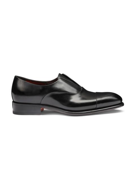 Santoni Men's black leather lace-up shoe