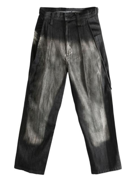Y's faded-effect trousers