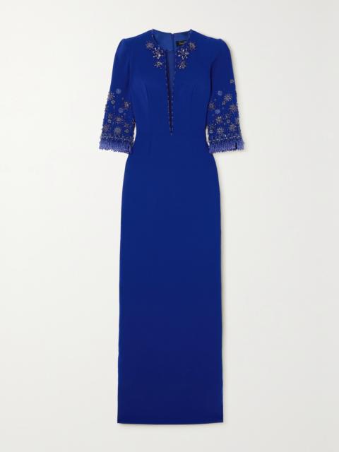 JENNY PACKHAM Sandrine Embellished Cutout Cady Gown