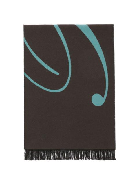 Burberry logo intarsia-knit wool-blend scarf