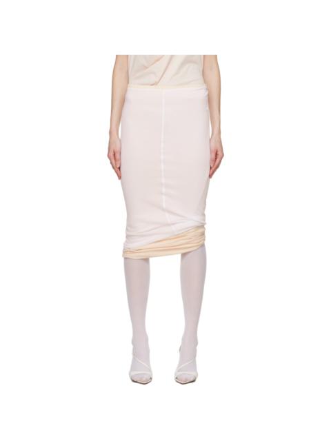 White & Pink Fiordi Reversible Midi Skirt