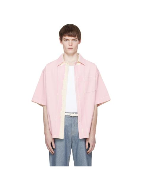 Marni Pink Screen-Printed Denim Shirt