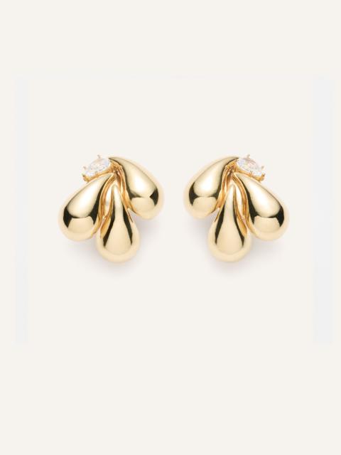 MAGDA BUTRYM Blooming teardrop cluster earrings in gold