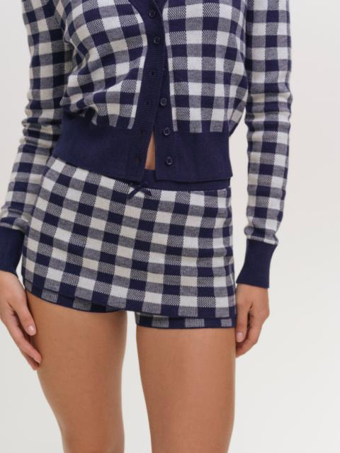 For Love & Lemons Gingham Knit Skort