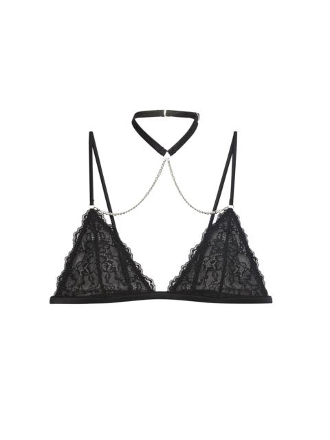 Fleur du Mal Bianca Chain Triangle Bra