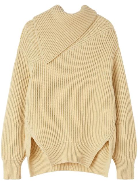 Jil Sander foldover neck ribbed jumper