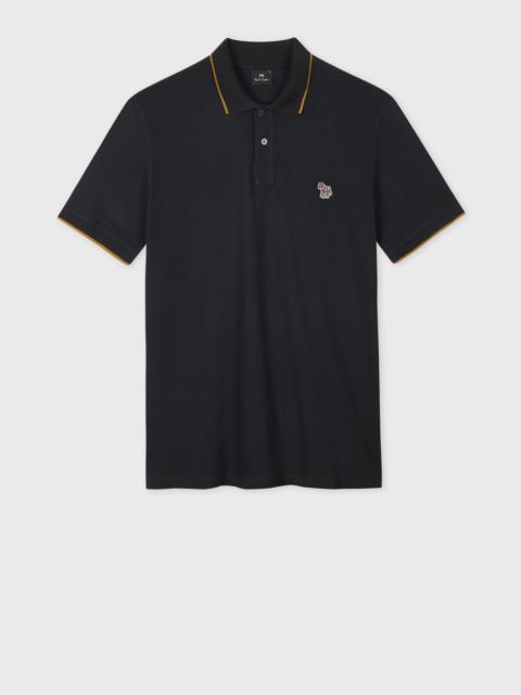Paul Smith Dark Navy Zebra Logo Polo Shirt With Contrast Tipping