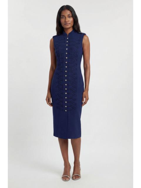 KAREN MILLEN Compact Stretch Button Detail Straight Pencil Dress