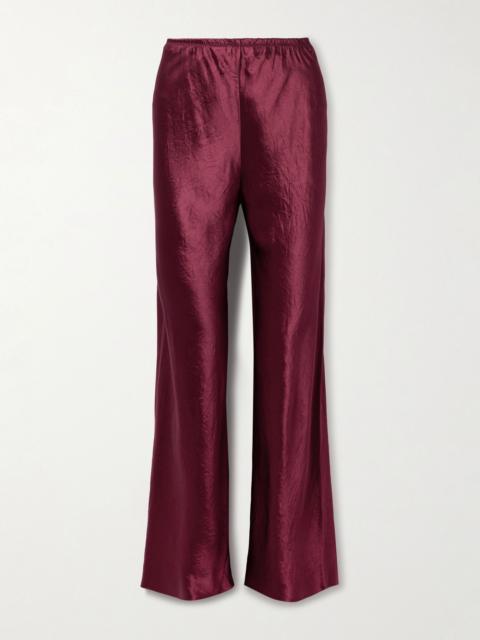 MARIA McMANUS Crinkled-satin pants Burgundy