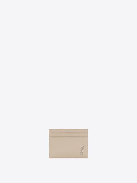 SAINT LAURENT tiny cassandre card case in grained leather