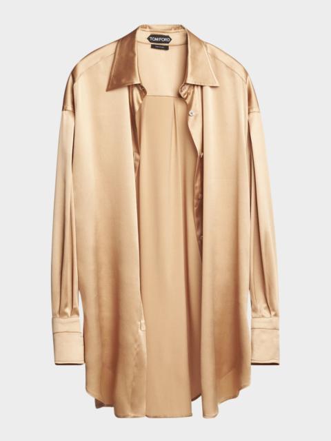 TOM FORD Button-Down 실크 셔츠