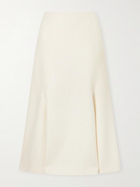 GABRIELA HEARST Patterson Frayed Wool And Cashmere-blend Midi Skirt