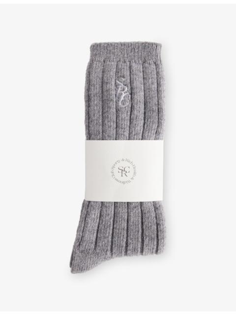 Sporty & Rich SRC Ribbed Stretch-Wool Blend Socks