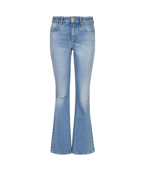 Flared denim jeans