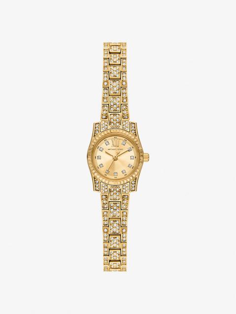 MICHAEL KORS Micro Lexington Pavé Gold-Tone Watch
