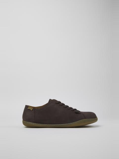 CAMPER Peu Brown Nubuck Leather Shoes for Men.