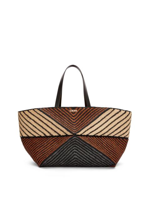 XXL Puzzle Fold Tote in raffia