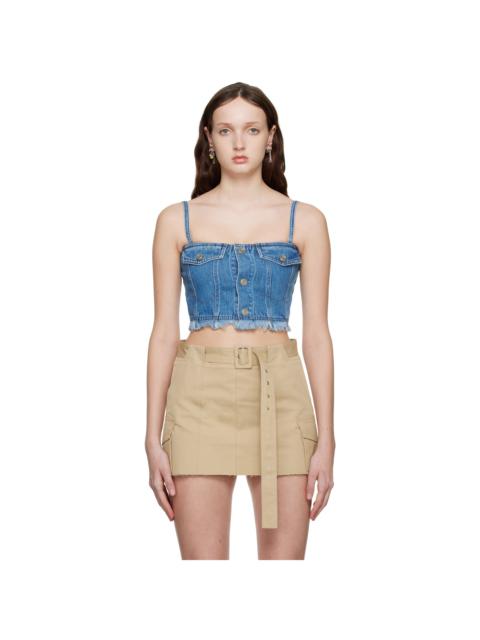 SYSTEM Blue Paneled Denim Tank Top