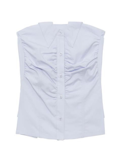 LOW CLASSIC button-up strapless top