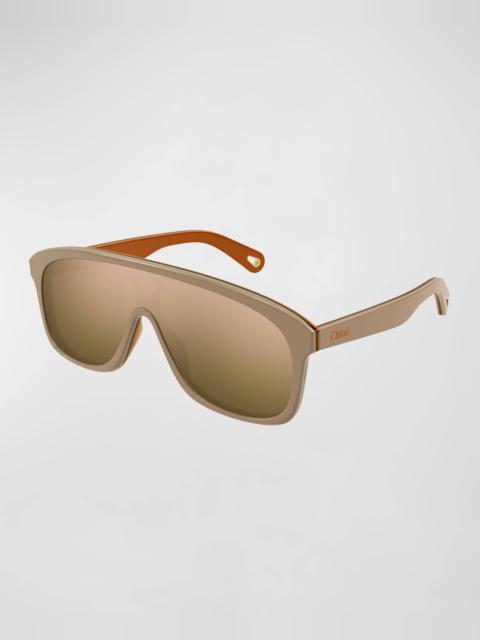Chloé Gradient Plastic Shield Sunglasses
