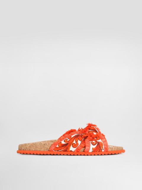 Dolce & Gabbana Majolica-print brocade flat slippers