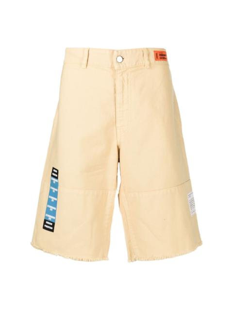 raw-edge denim shorts