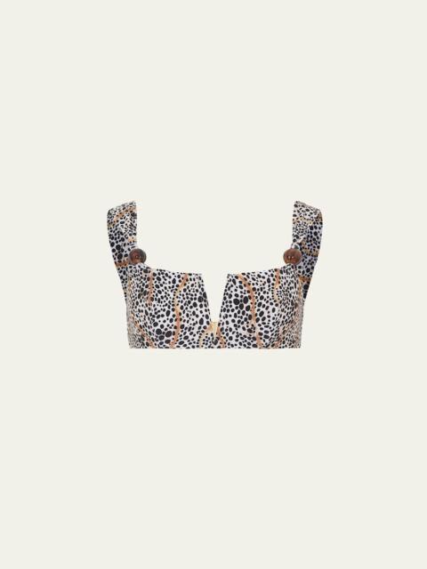 PatBO Speckled Poa Bikini Top