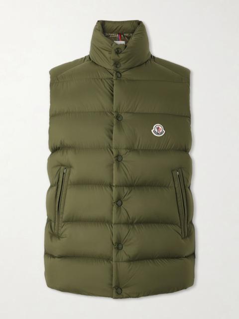 Moncler Tibb Logo-Appliquéd Quilted Shell Down Gilet Green